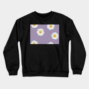 Daisies with purple background Crewneck Sweatshirt